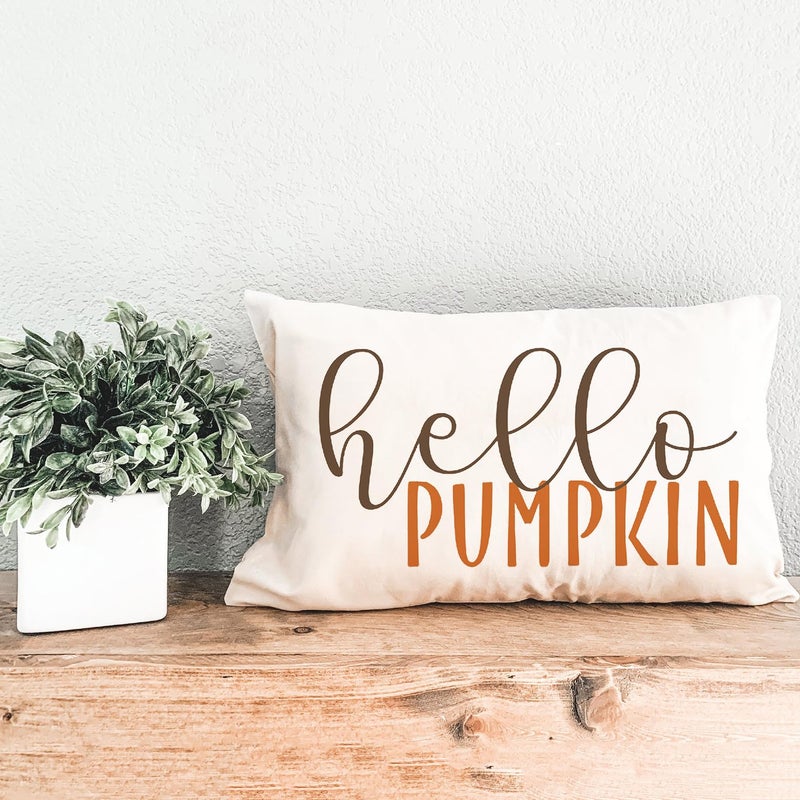 GTEXT 12x20 inch Fall Throw Pillow Cover Hello Pumpkin Cushion Cover Autumn Decor Fall Pumpkins Outdoor Pillow Linen Lumbarfor Cushion,Sofa Fall Pillow Cover - Image 3